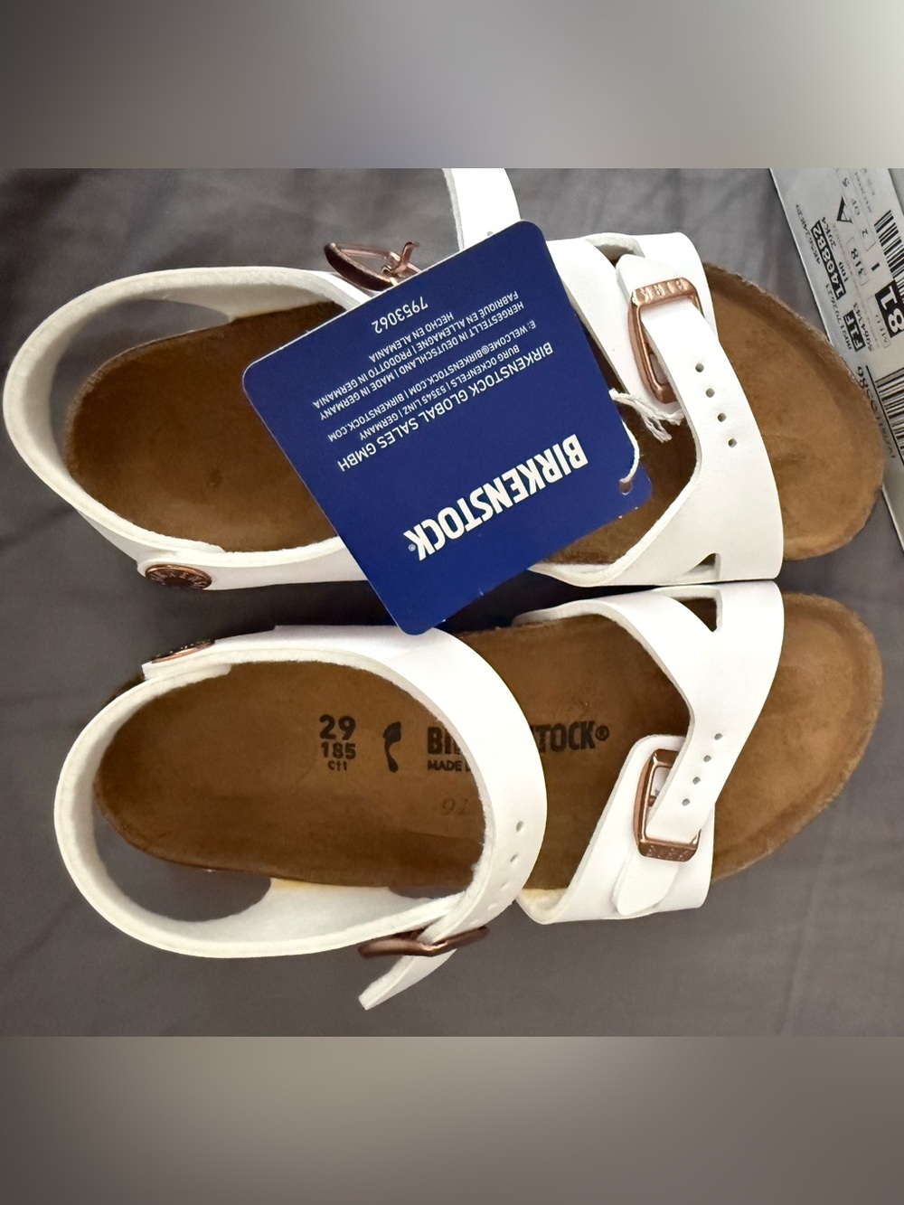 Birkenstock White Box with Navy Logo Packaging